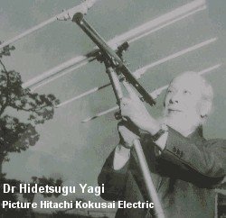 Dr Hidetsugu Yagi with his famous aerial design.